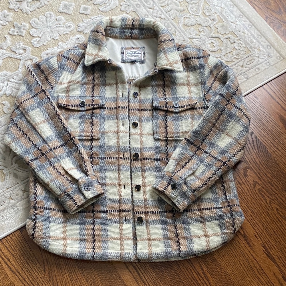 Plaid Button-Up Jacket